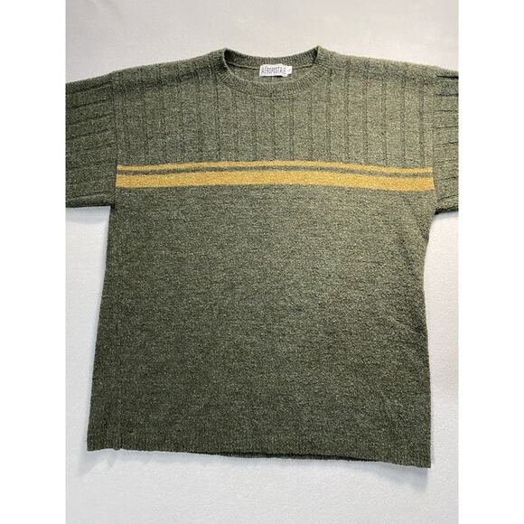 Vintage Aeropostale Sweater Mens Large Crewneck Cotton Pullover Green USA 90s - Picture 1 of 10